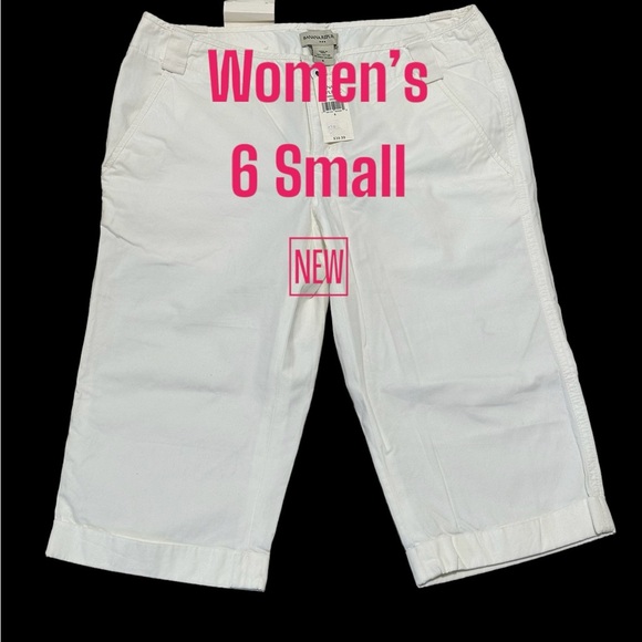 Women's Banana Republic 6 Small Capri Pants Cotton Twill Ryan Fit White NWT - Picture 2 of 8
